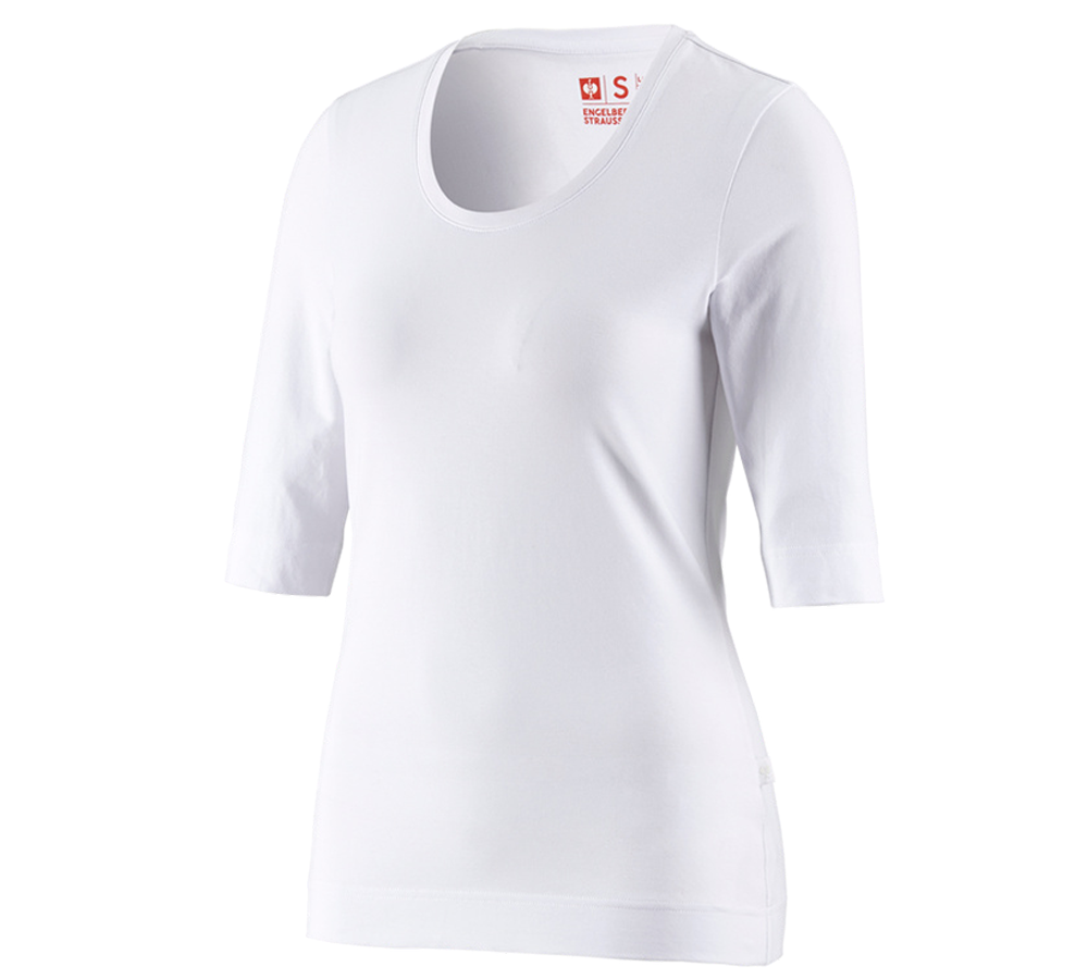 Koszulki | Pulower | Bluzki: e.s. Koszulka rękaw 3/4 cotton stretch, damska + biały