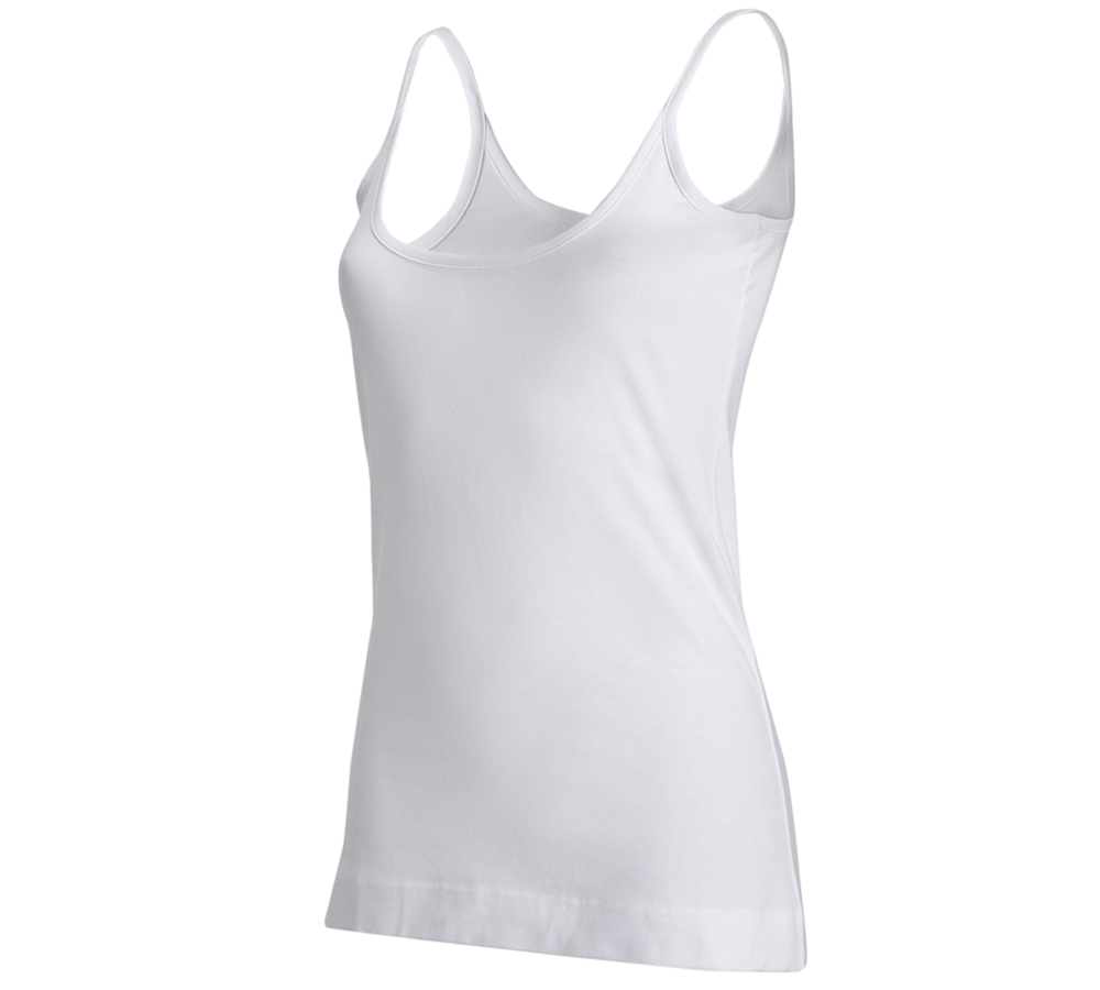 Tematy: e.s. Top na ramiączkach cotton stretch, damski + biały