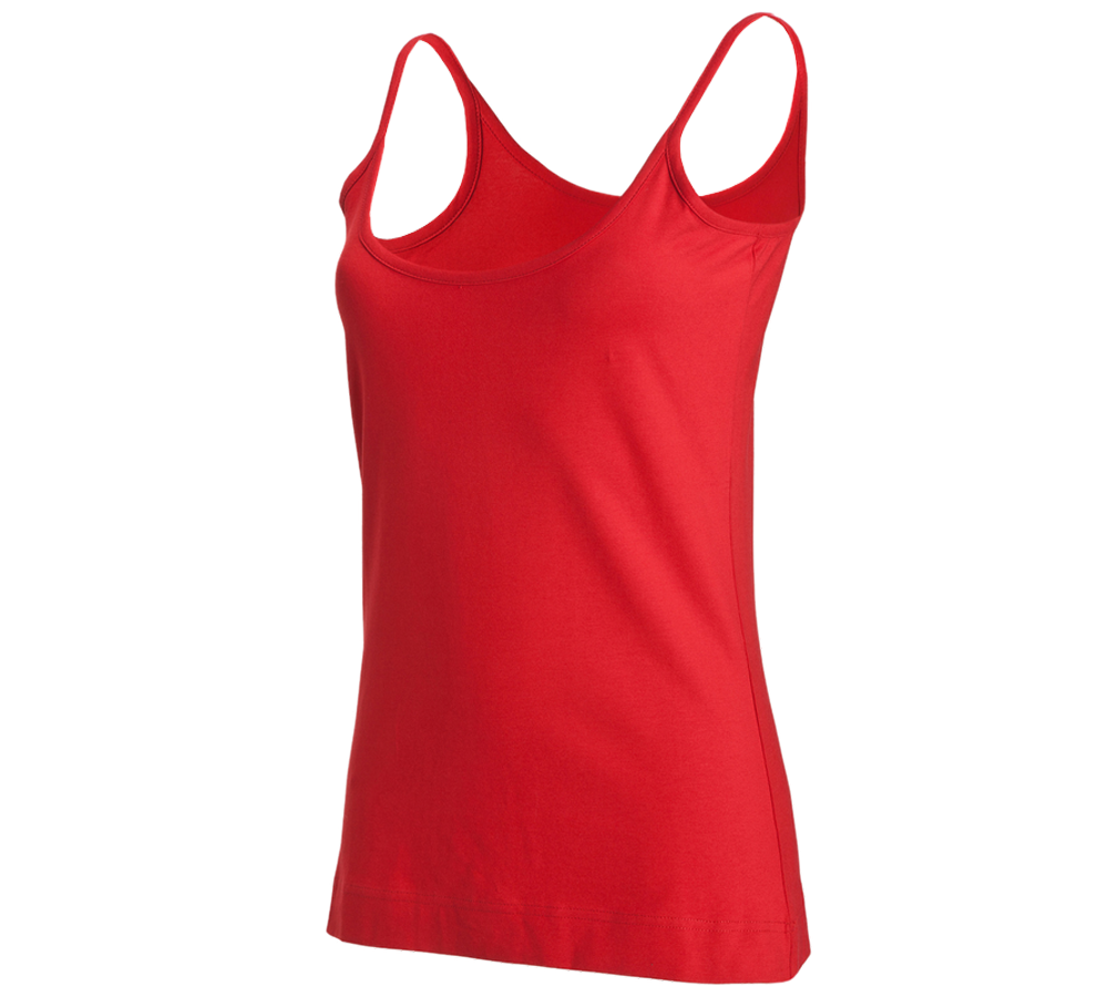 Koszulki | Pulower | Bluzki: e.s. Top na ramiączkach cotton stretch, damski + ognistoczerwony
