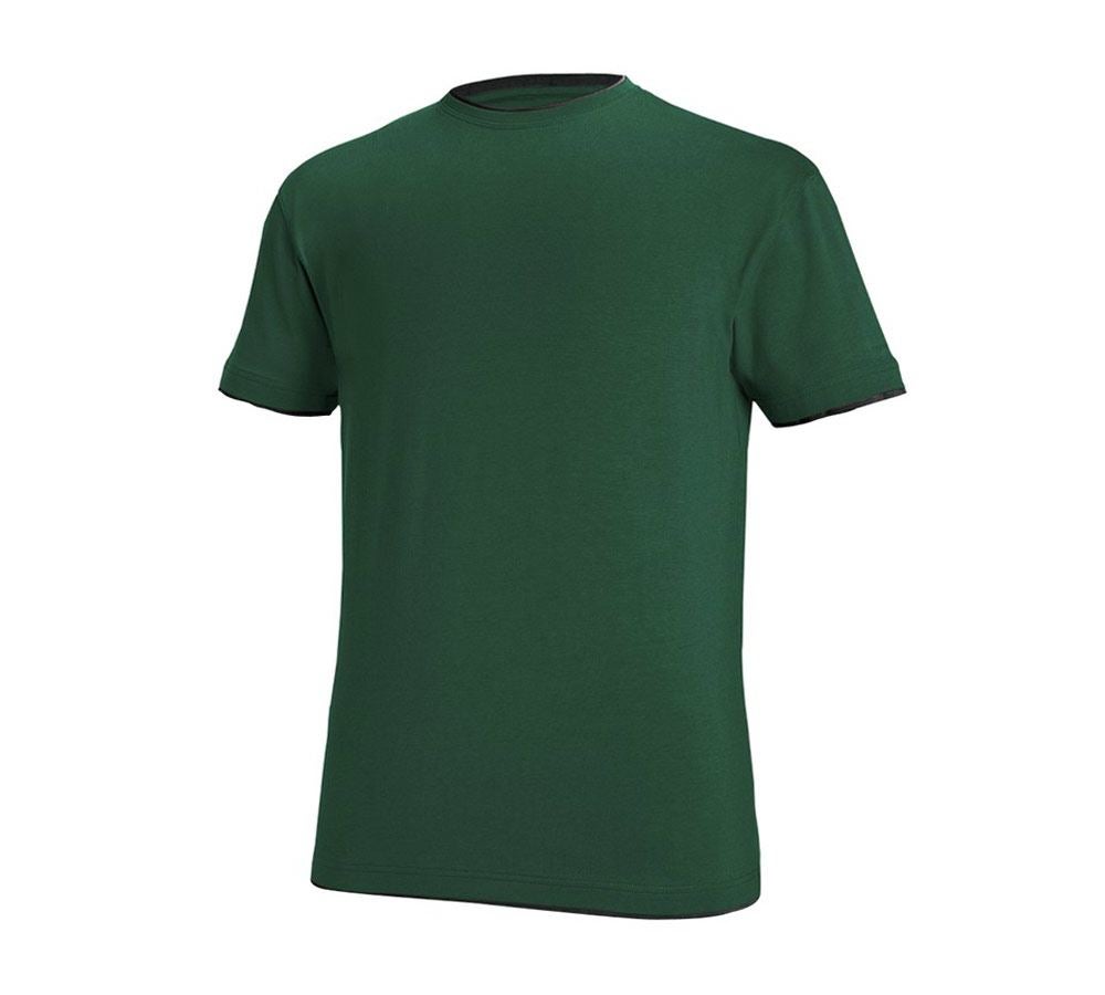 Koszulki | Pulower | Koszule: e.s. Koszulka cotton stretch Layer + zielony/czarny