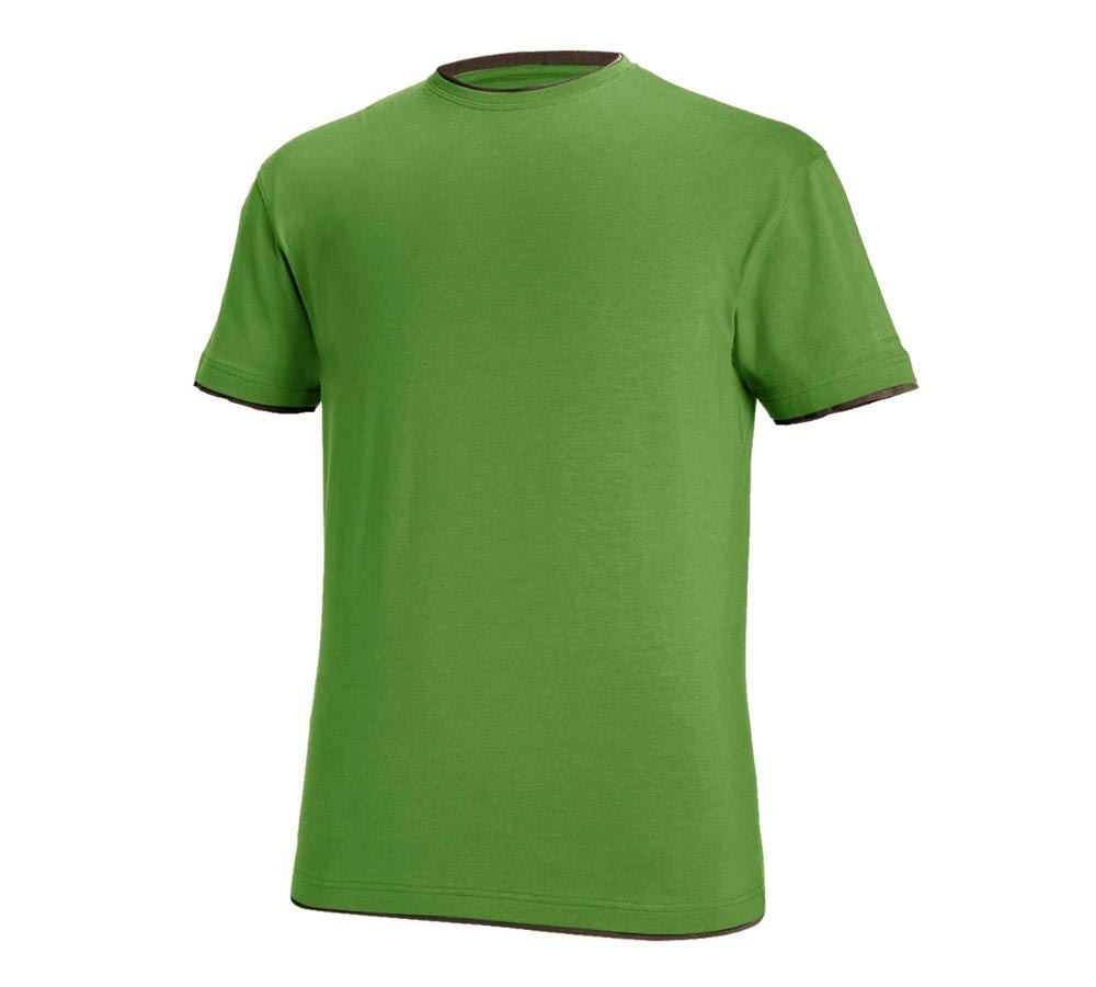 Koszulki | Pulower | Koszule: e.s. Koszulka cotton stretch Layer + zielony morski/kasztanowy
