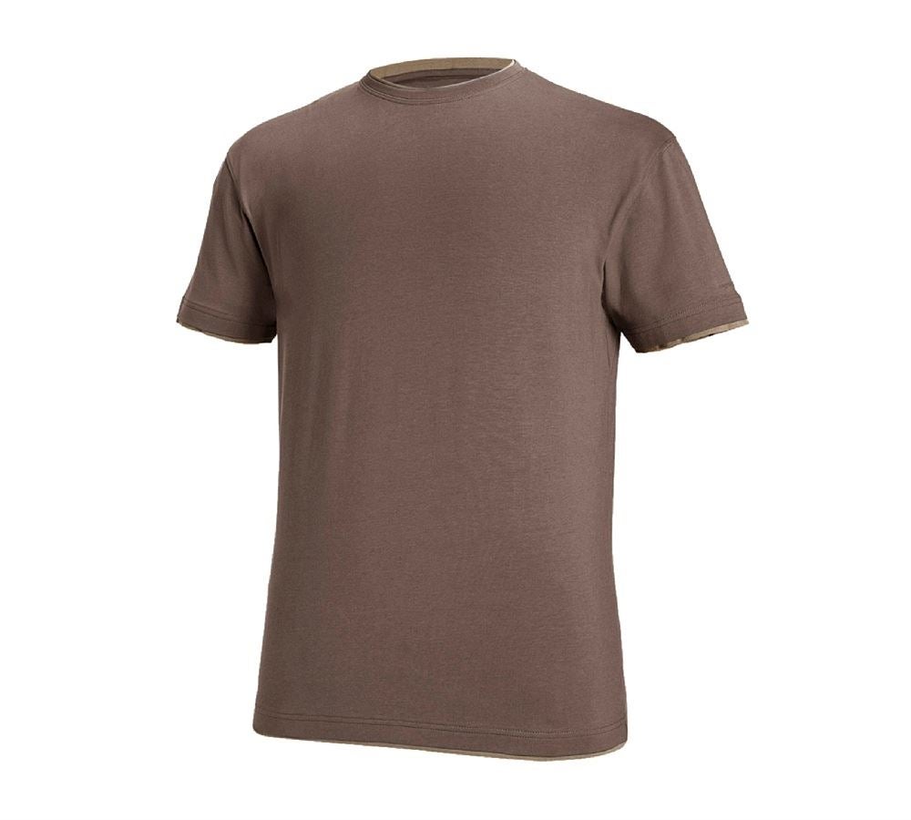 Koszulki | Pulower | Koszule: e.s. Koszulka cotton stretch Layer + kasztanowy/orzech laskowy