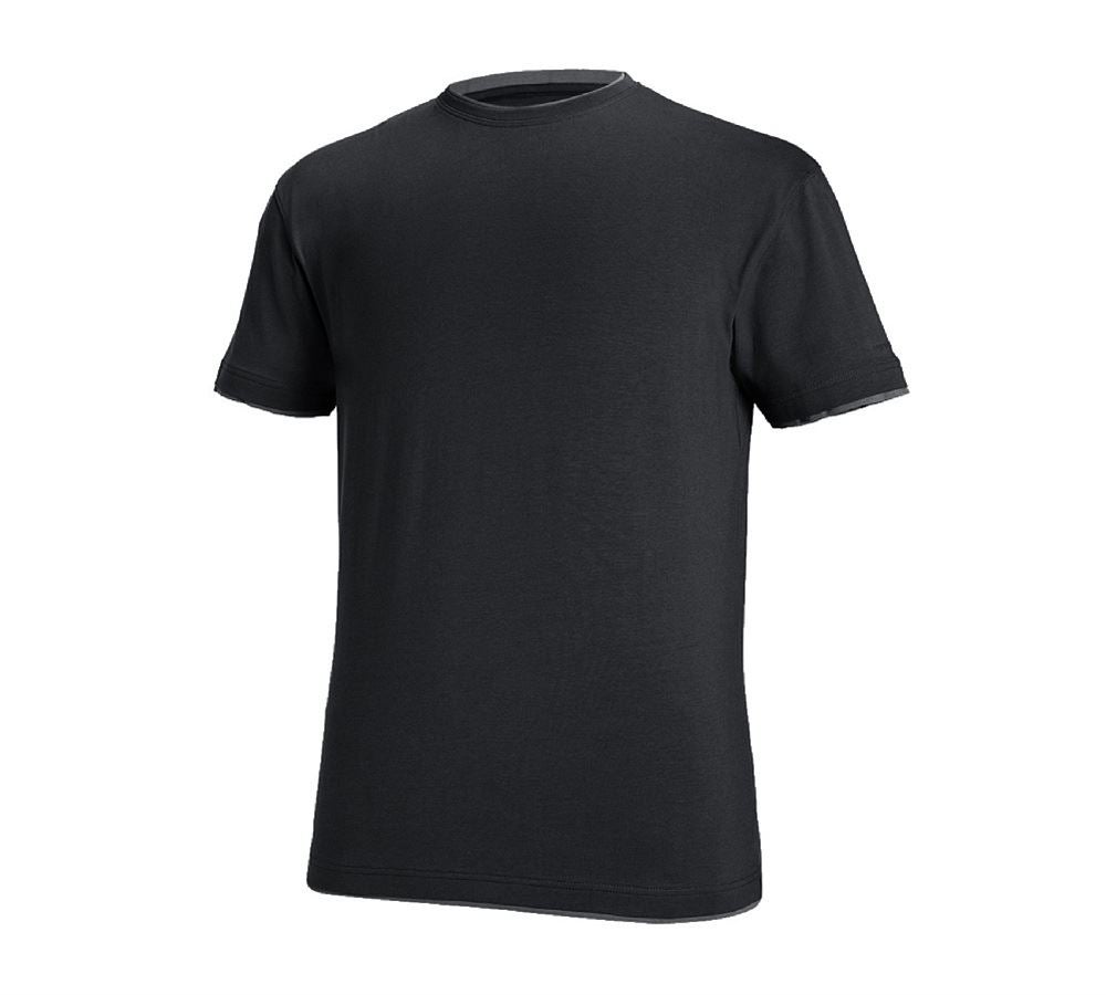 Koszulki | Pulower | Koszule: e.s. Koszulka cotton stretch Layer + czarny/cementowy