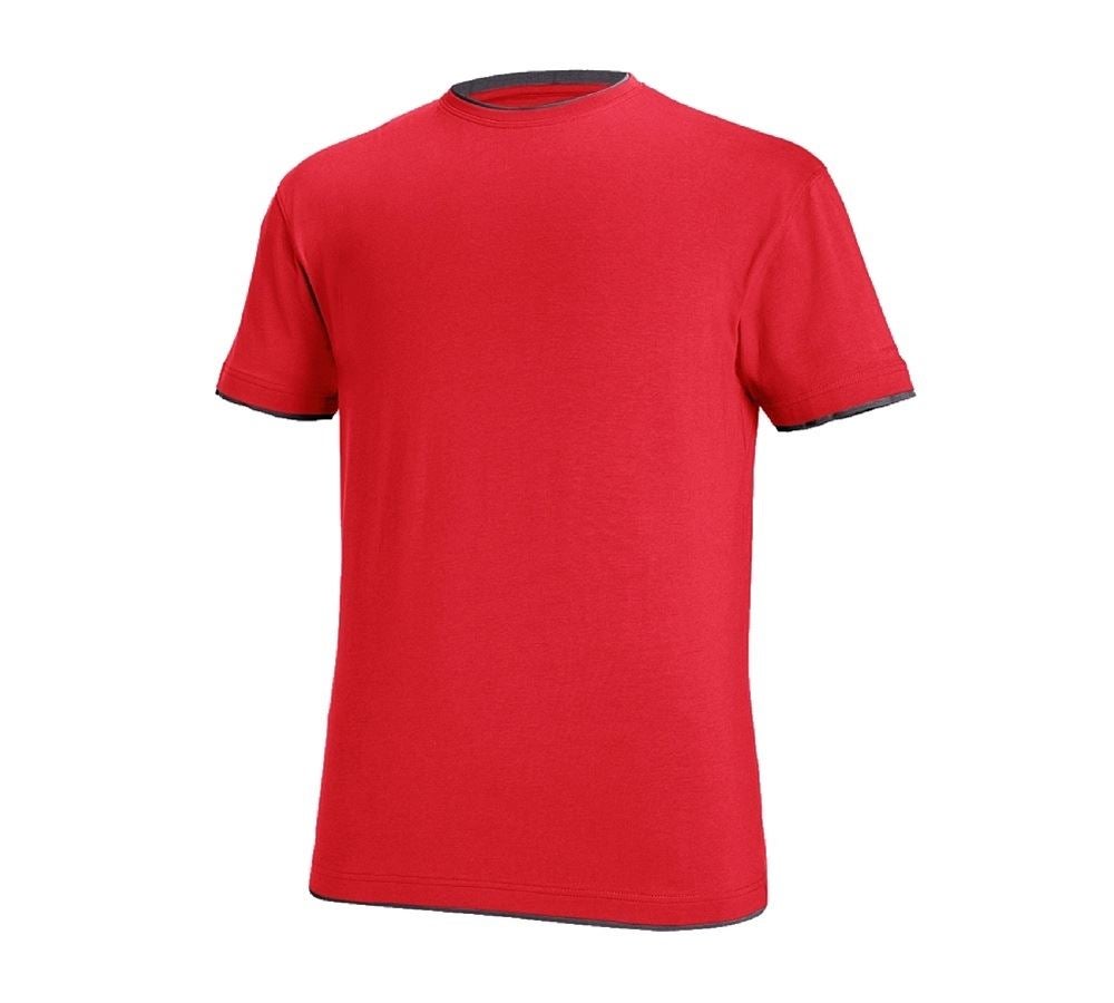 Koszulki | Pulower | Koszule: e.s. Koszulka cotton stretch Layer + ognistoczerwony/czarny