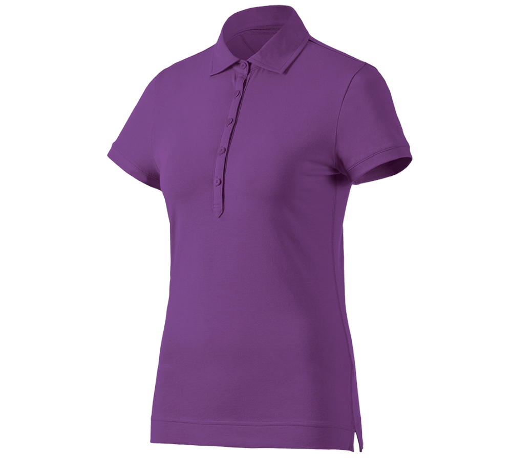 Koszulki | Pulower | Bluzki: e.s. Koszulka polo cotton stretch, damska + fioletowy