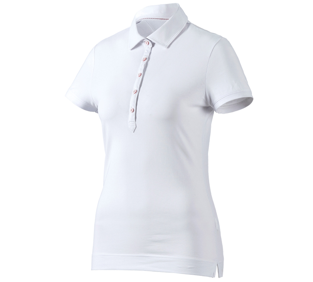 Koszulki | Pulower | Bluzki: e.s. Koszulka polo cotton stretch, damska + biały