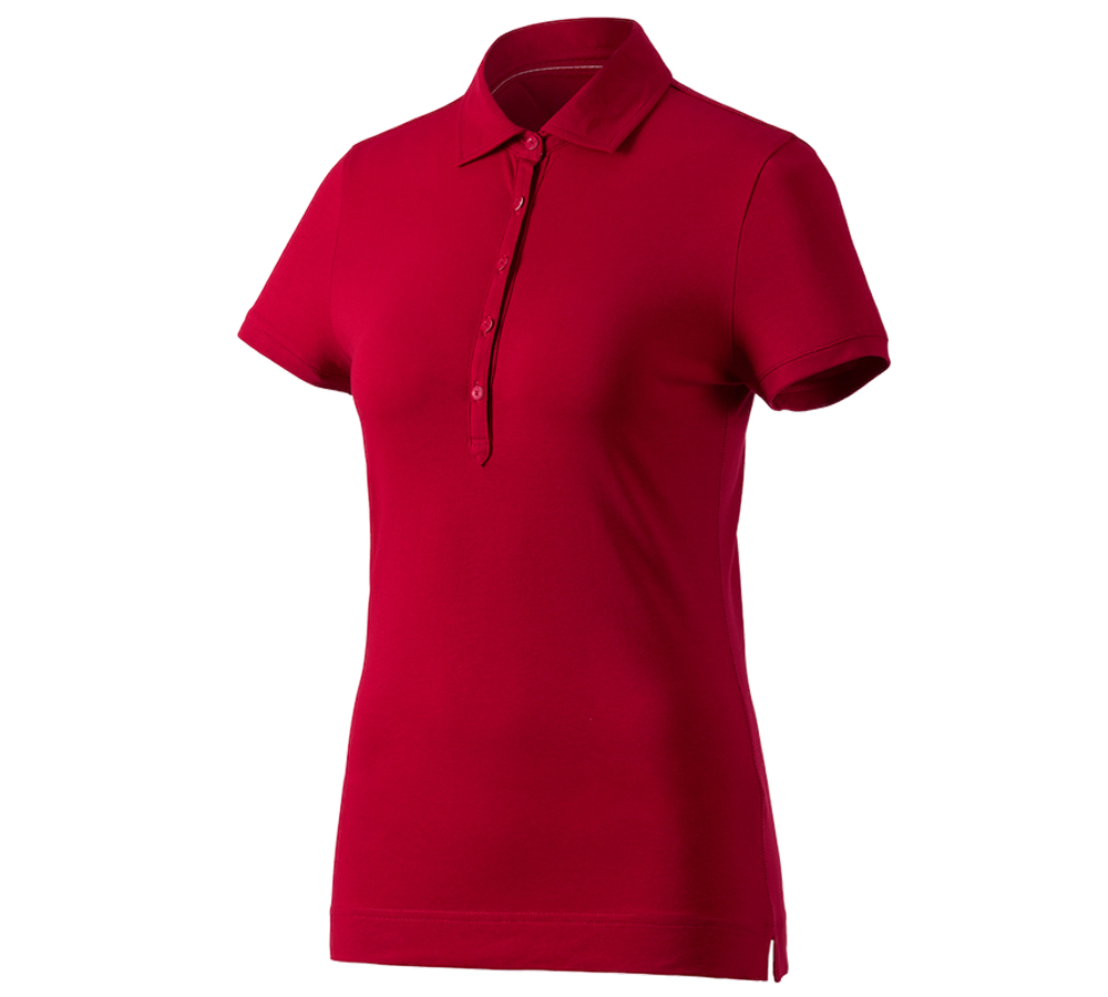 Koszulki | Pulower | Bluzki: e.s. Koszulka polo cotton stretch, damska + ognistoczerwony