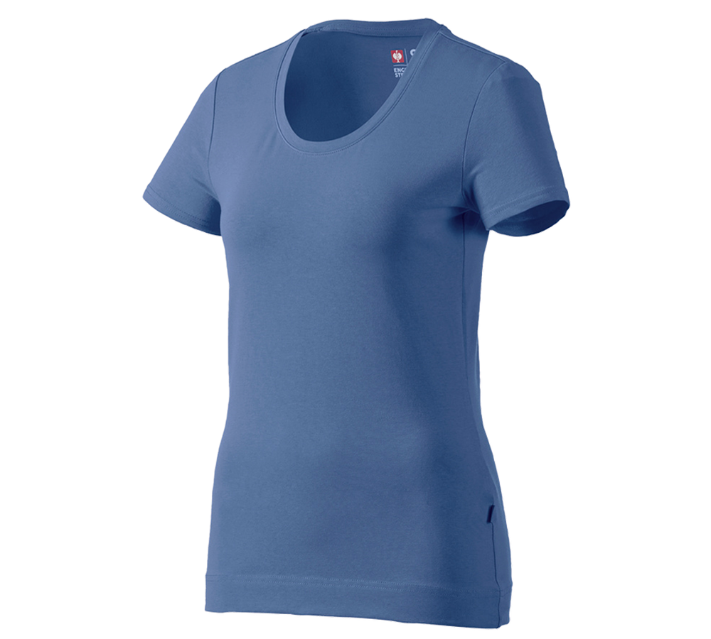 Koszulki | Pulower | Bluzki: e.s. Koszulka cotton stretch, damska + kobaltowy