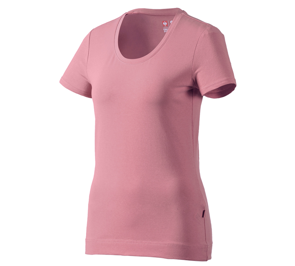 Koszulki | Pulower | Bluzki: e.s. Koszulka cotton stretch, damska + różowy antyczny