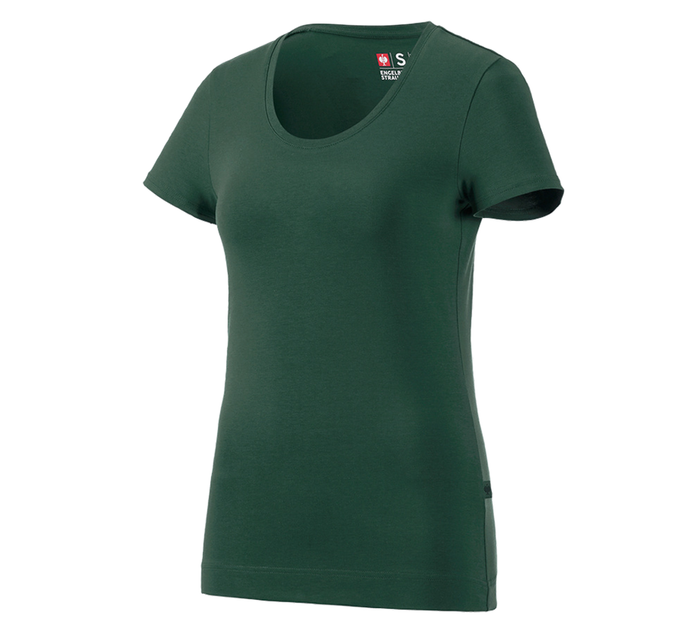 Koszulki | Pulower | Bluzki: e.s. Koszulka cotton stretch, damska + zielony