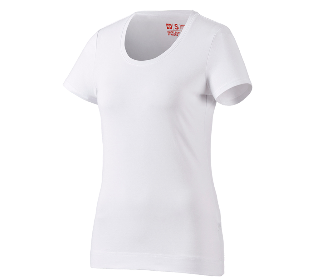 Koszulki | Pulower | Bluzki: e.s. Koszulka cotton stretch, damska + biały