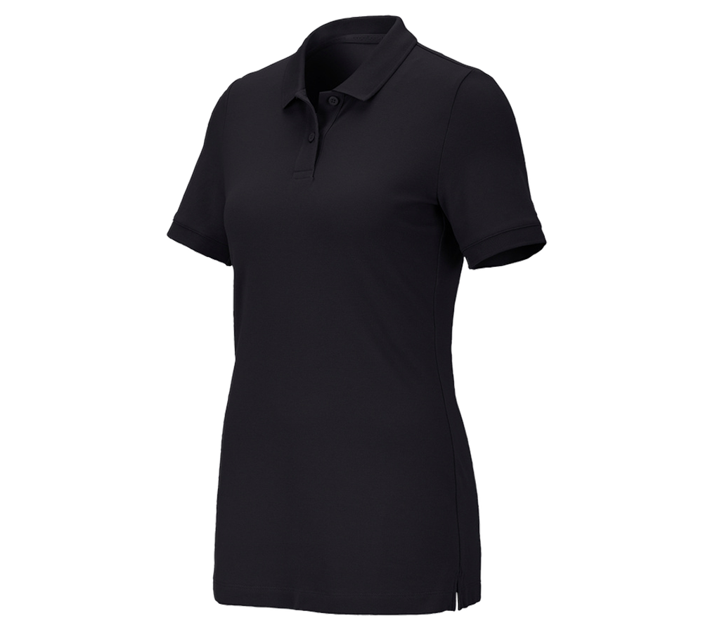 Koszulki | Pulower | Bluzki: e.s. Koszulka polo z piki cotton stretch, damska + czarny
