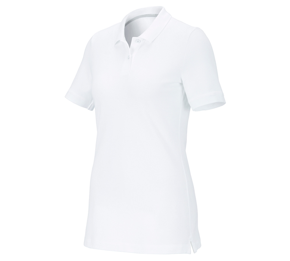 Koszulki | Pulower | Bluzki: e.s. Koszulka polo z piki cotton stretch, damska + biały