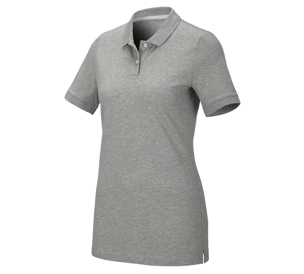 Koszulki | Pulower | Bluzki: e.s. Koszulka polo z piki cotton stretch, damska + szary melanżowy