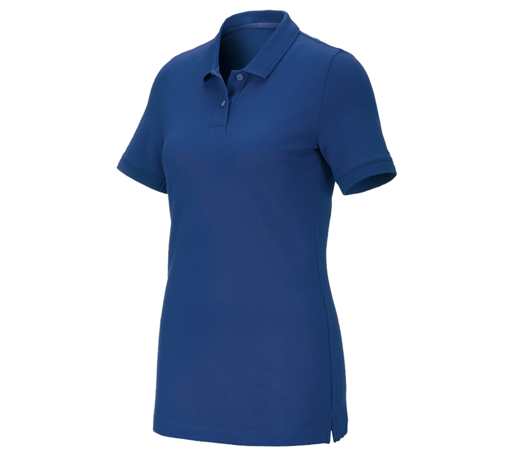 Koszulki | Pulower | Bluzki: e.s. Koszulka polo z piki cotton stretch, damska + błękit alkaliczny