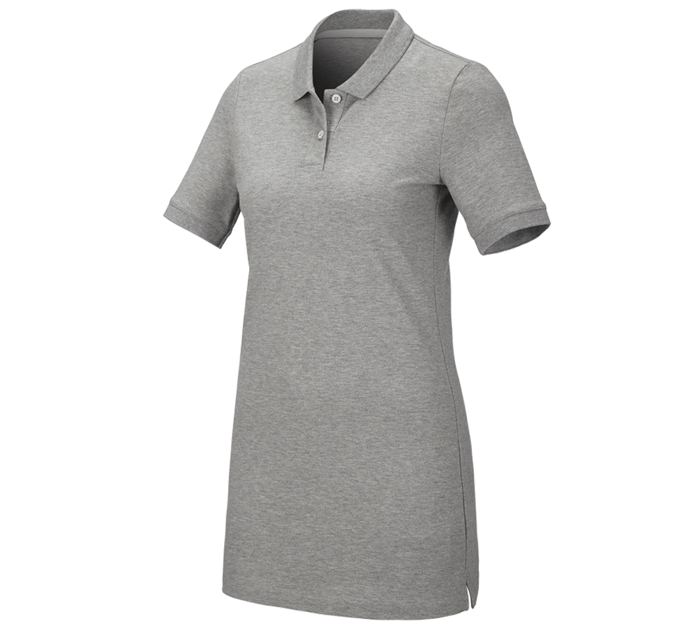 Koszulki | Pulower | Bluzki: e.s. Kosz. polo z piki cotton stretch,da.,long fit + szary melanżowy