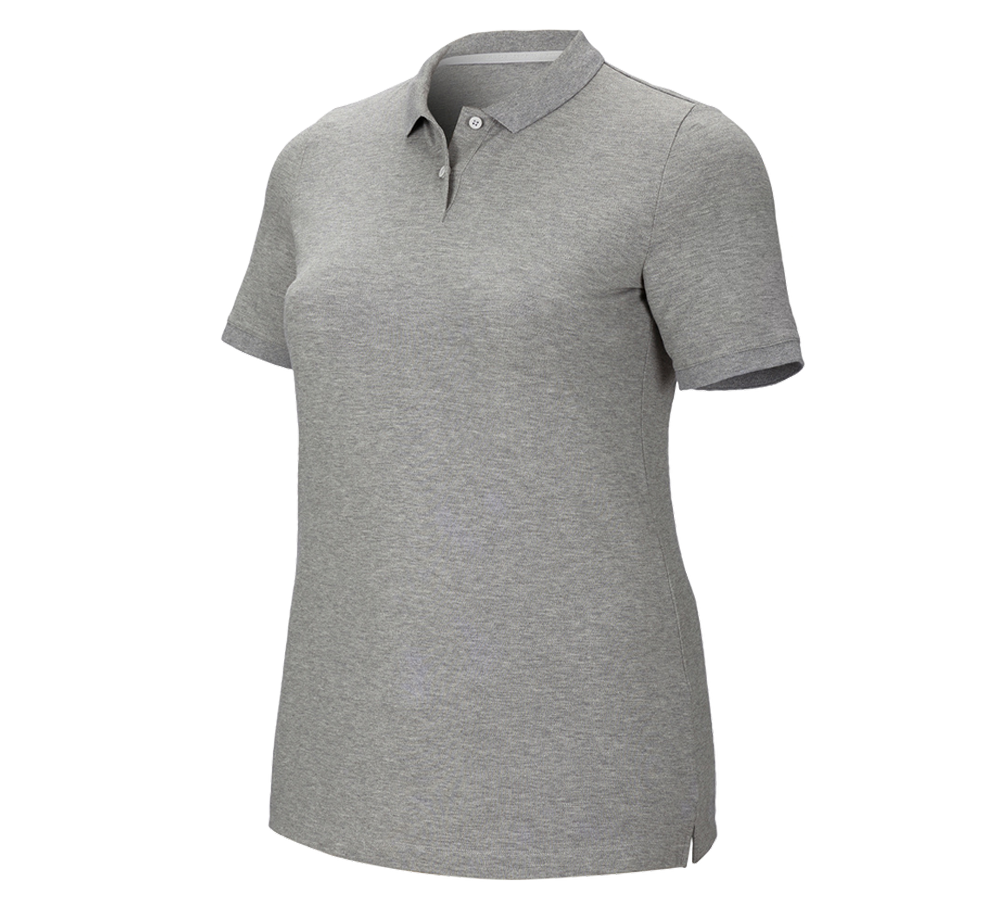 Koszulki | Pulower | Bluzki: e.s. Kosz. polo z piki cotton stretch,da.,plus fit + szary melanżowy