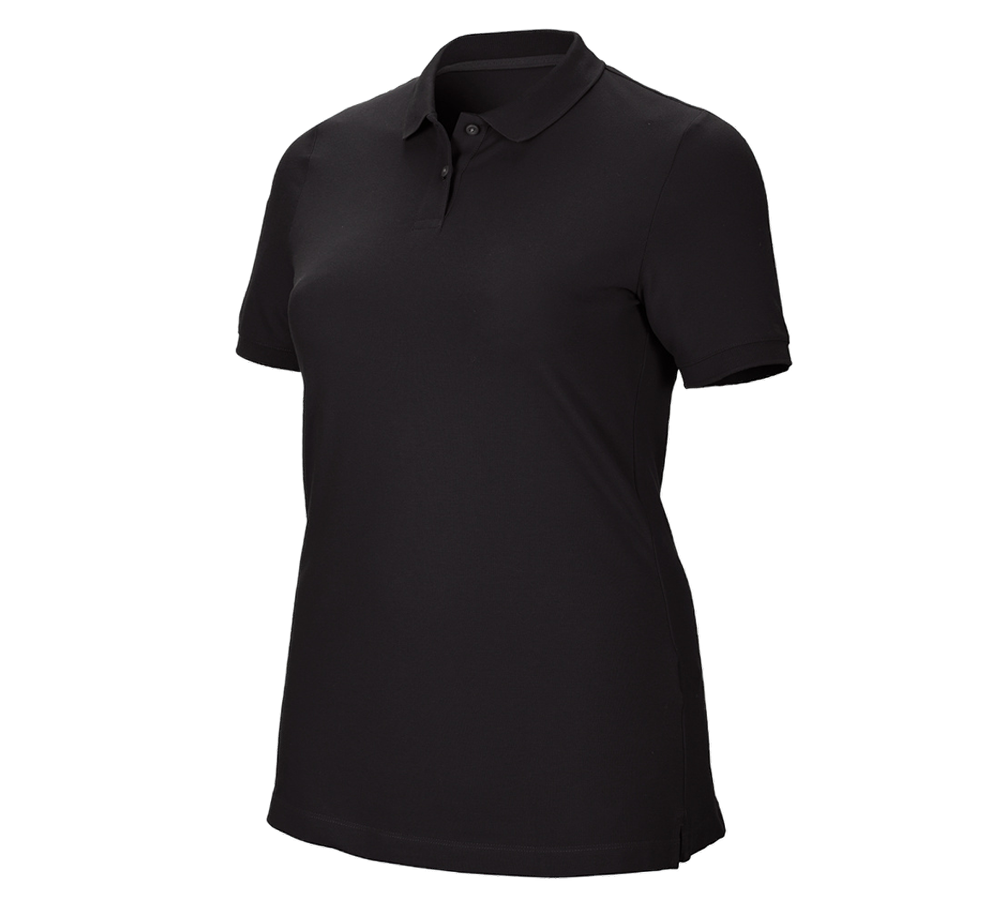 Koszulki | Pulower | Bluzki: e.s. Kosz. polo z piki cotton stretch,da.,plus fit + czarny