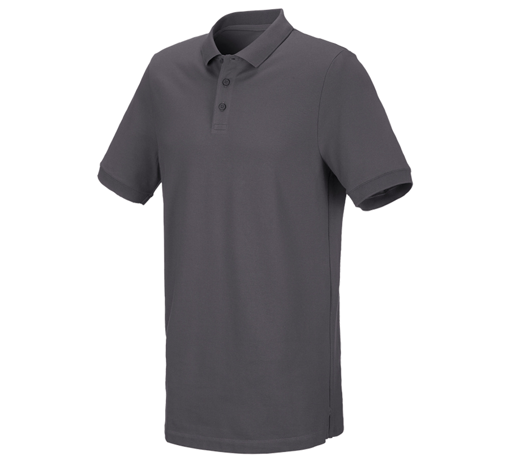 Koszulki | Pulower | Koszule: e.s. Koszulka polo z piki cotton stretch, long fit + antracytowy
