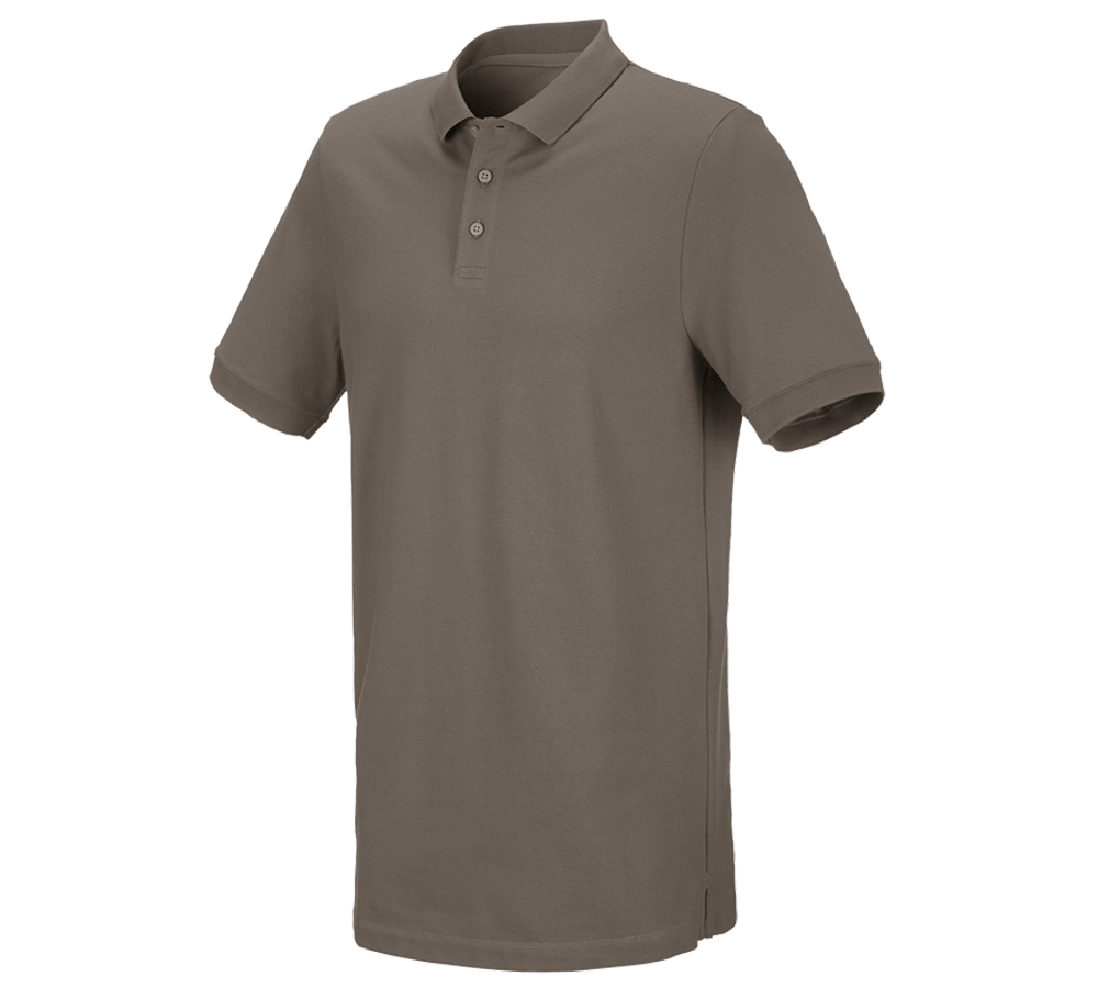 Koszulki | Pulower | Koszule: e.s. Koszulka polo z piki cotton stretch, long fit + kamienny