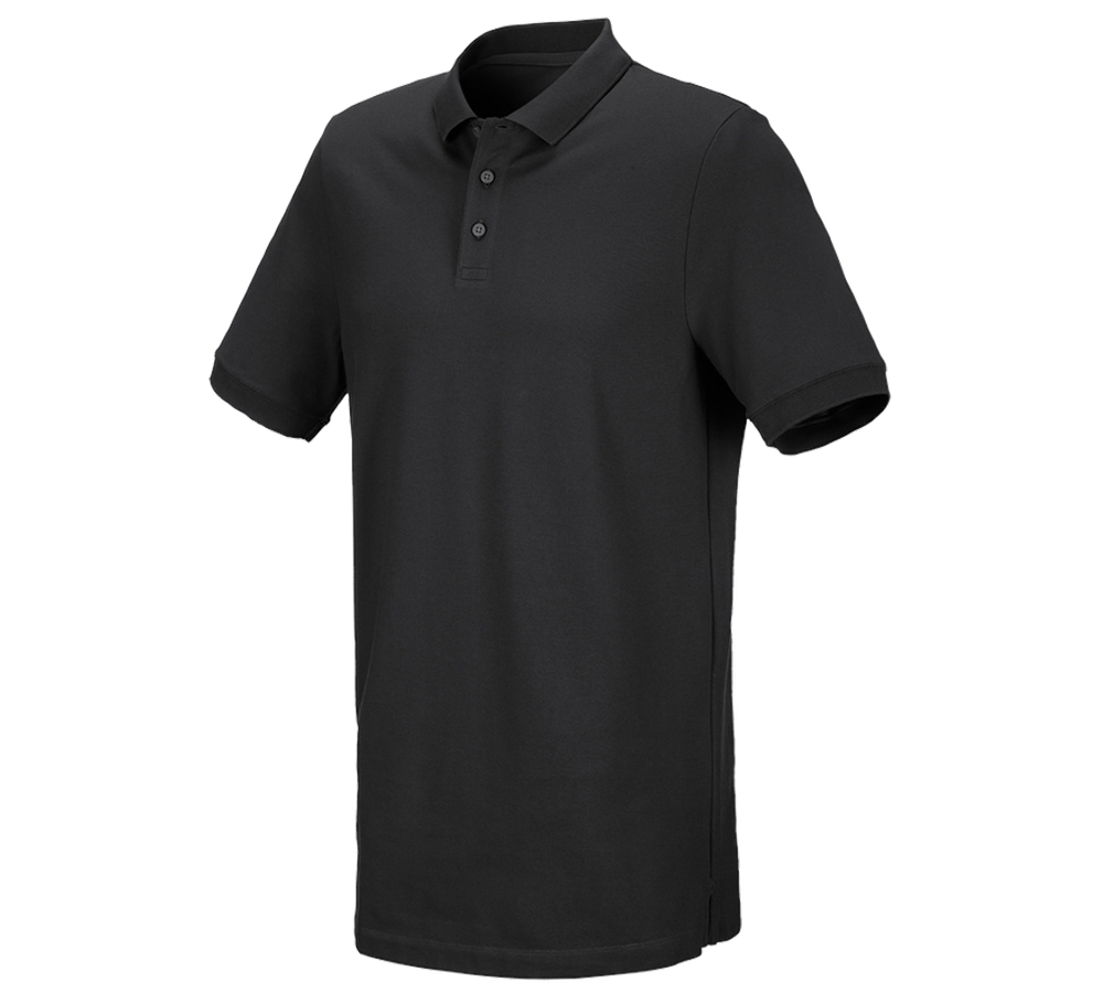 Koszulki | Pulower | Koszule: e.s. Koszulka polo z piki cotton stretch, long fit + czarny