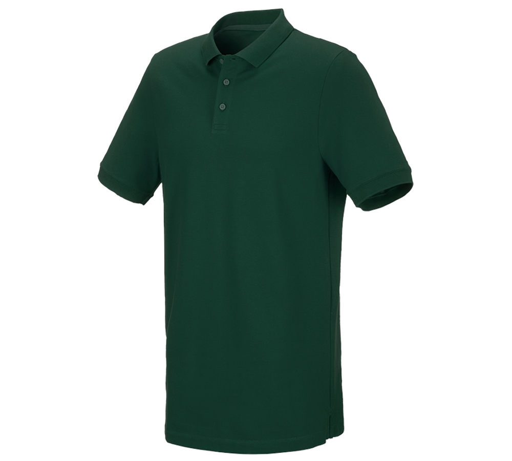 Koszulki | Pulower | Koszule: e.s. Koszulka polo z piki cotton stretch, long fit + zielony