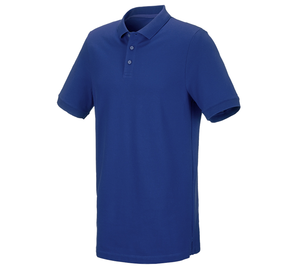 Koszulki | Pulower | Koszule: e.s. Koszulka polo z piki cotton stretch, long fit + chabrowy