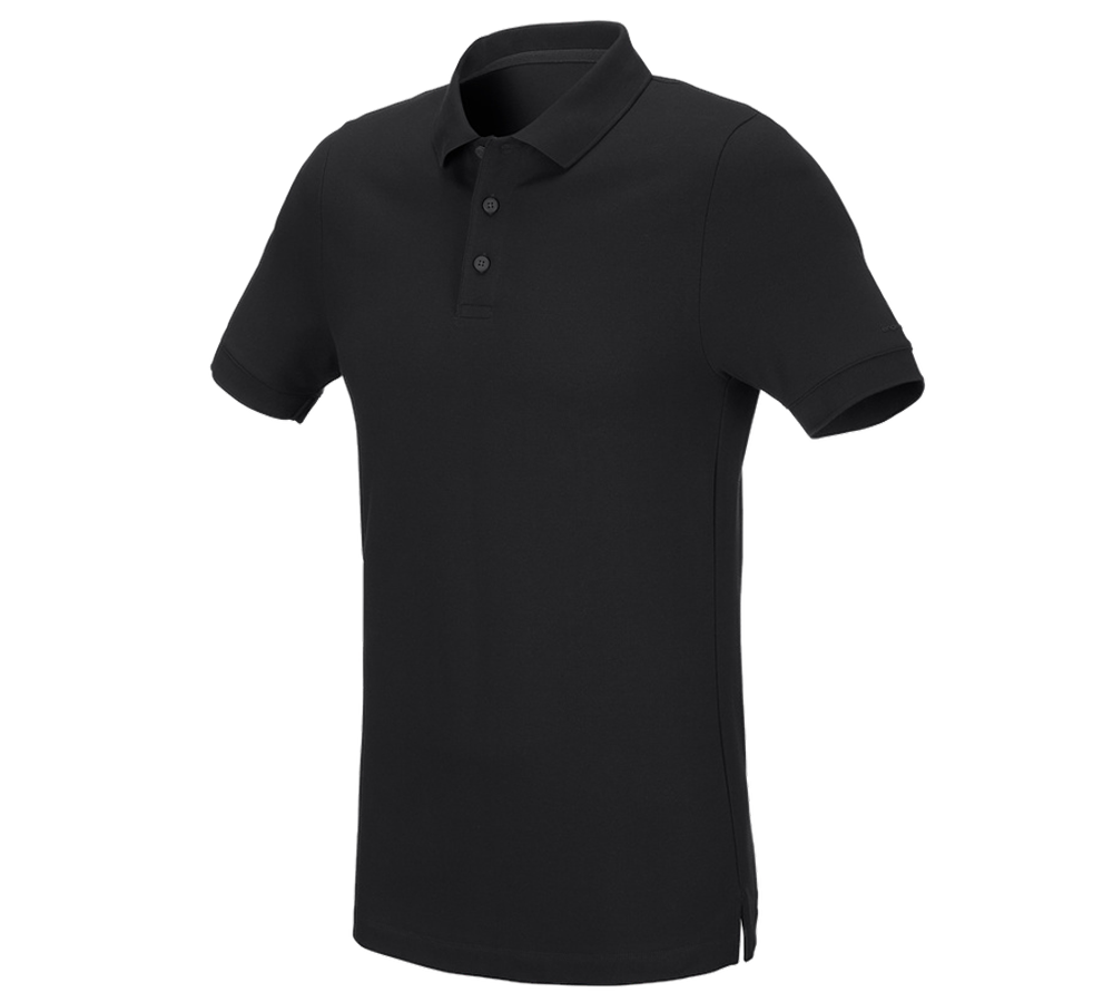 Koszulki | Pulower | Koszule: e.s. Koszulka polo z piki cotton stretch, slim fit + czarny