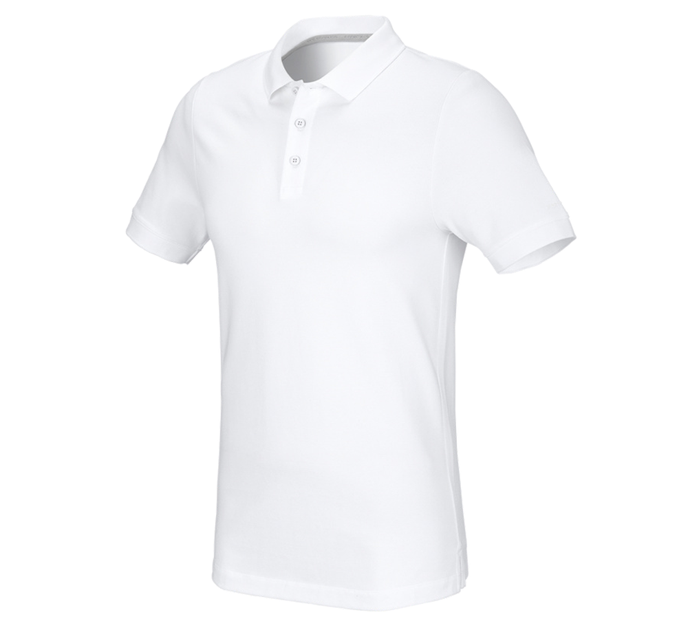 Koszulki | Pulower | Koszule: e.s. Koszulka polo z piki cotton stretch, slim fit + biały