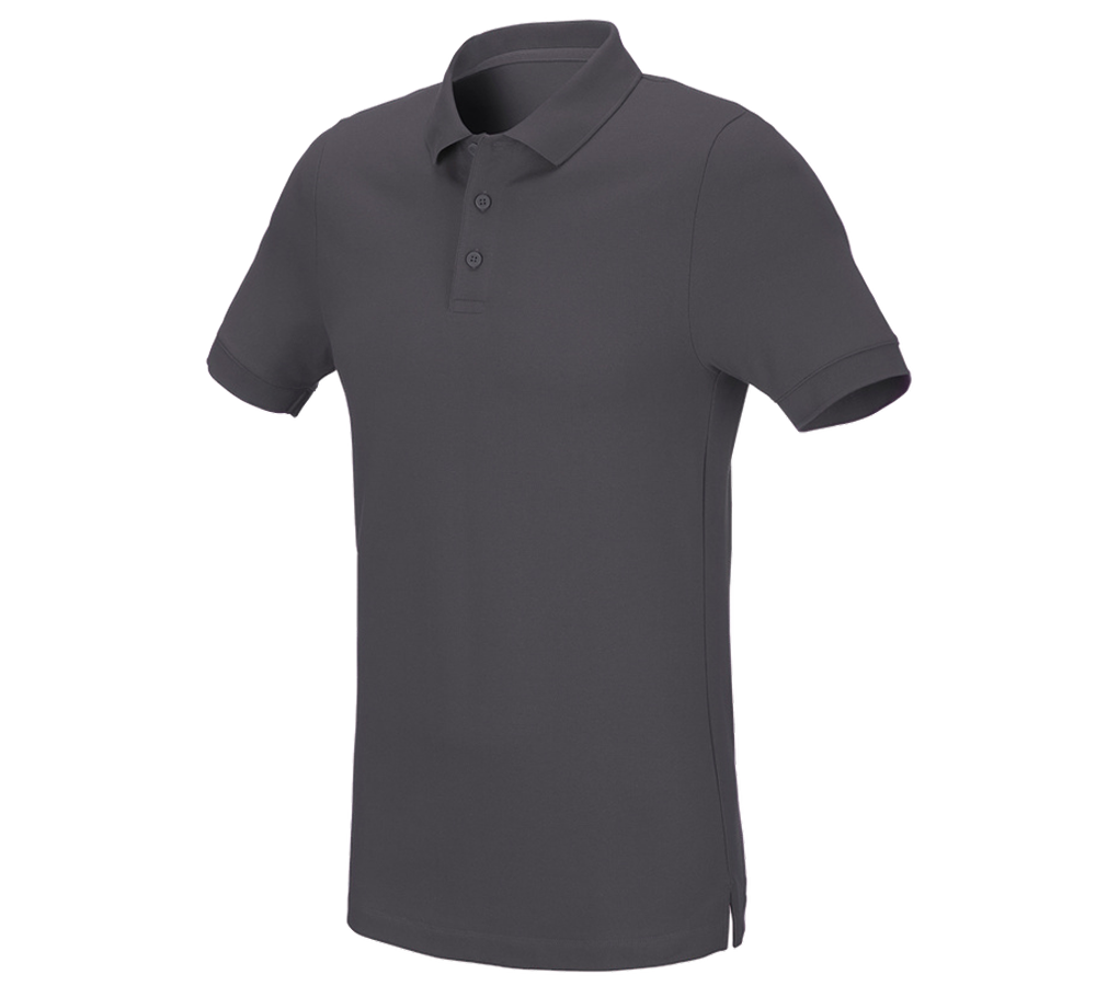 Koszulki | Pulower | Koszule: e.s. Koszulka polo z piki cotton stretch, slim fit + antracytowy