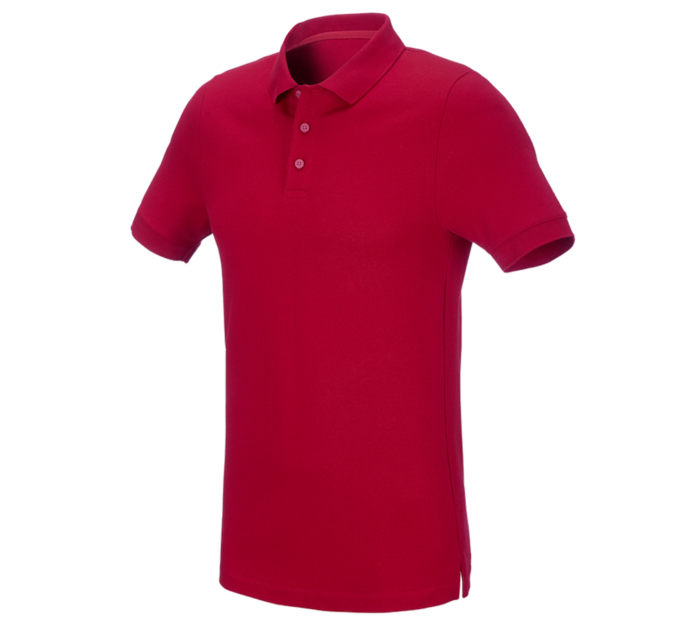Koszulki | Pulower | Koszule: e.s. Koszulka polo z piki cotton stretch, slim fit + ognistoczerwony