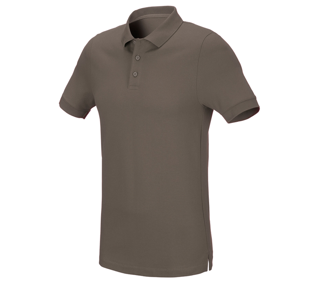 Koszulki | Pulower | Koszule: e.s. Koszulka polo z piki cotton stretch, slim fit + kamienny
