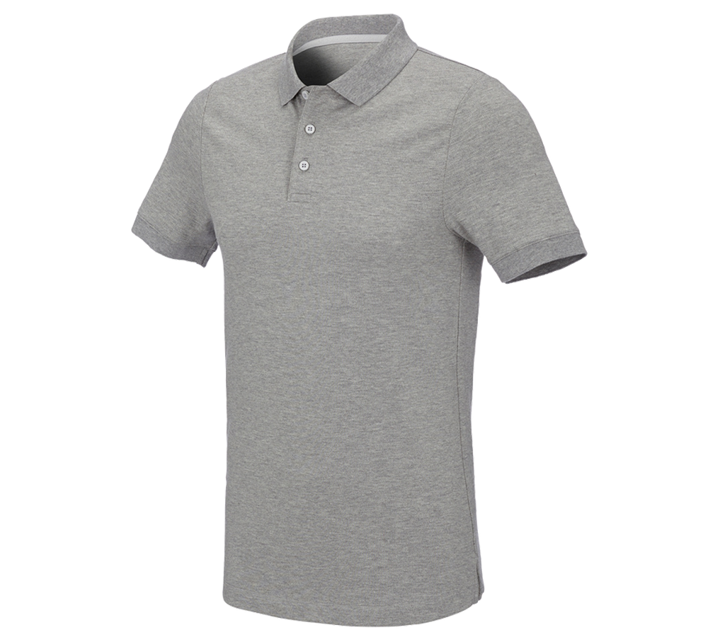 Koszulki | Pulower | Koszule: e.s. Koszulka polo z piki cotton stretch, slim fit + szary melanżowy