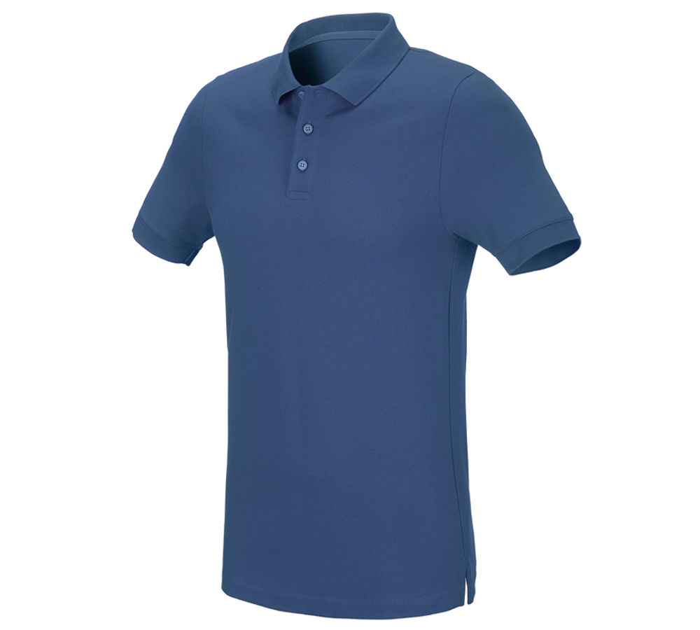 Koszulki | Pulower | Koszule: e.s. Koszulka polo z piki cotton stretch, slim fit + kobaltowy