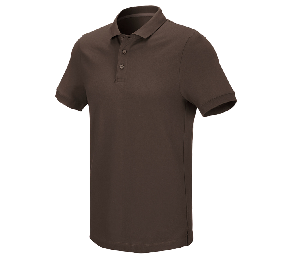 Koszulki | Pulower | Koszule: e.s. Koszulka polo z piki cotton stretch + kasztanowy