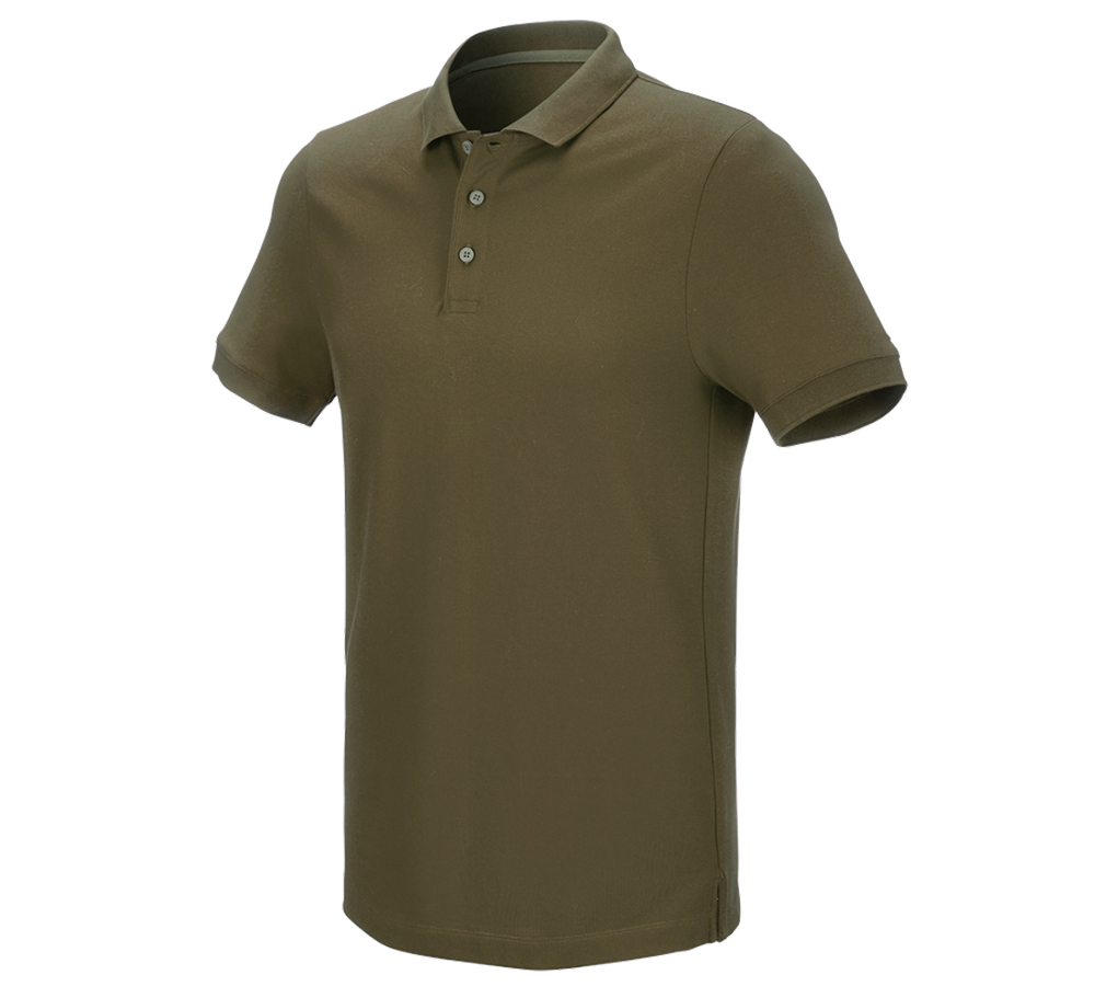 Koszulki | Pulower | Koszule: e.s. Koszulka polo z piki cotton stretch + błotnista zieleń