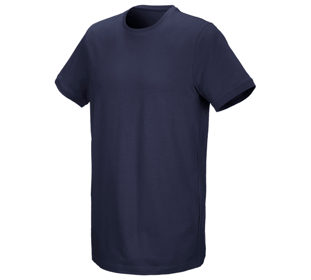 Koszulki | Pulower | Koszule: e.s. Koszulka cotton stretch, long fit + granatowy