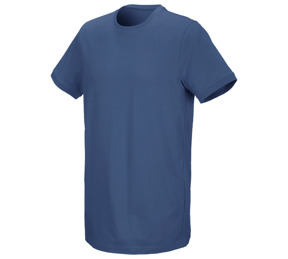 Koszulki | Pulower | Koszule: e.s. Koszulka cotton stretch, long fit + kobaltowy