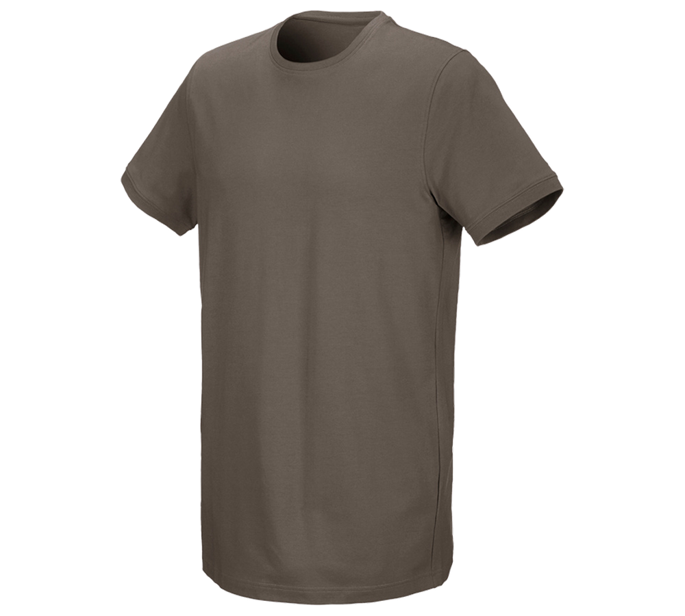 Koszulki | Pulower | Koszule: e.s. Koszulka cotton stretch, long fit + kamienny