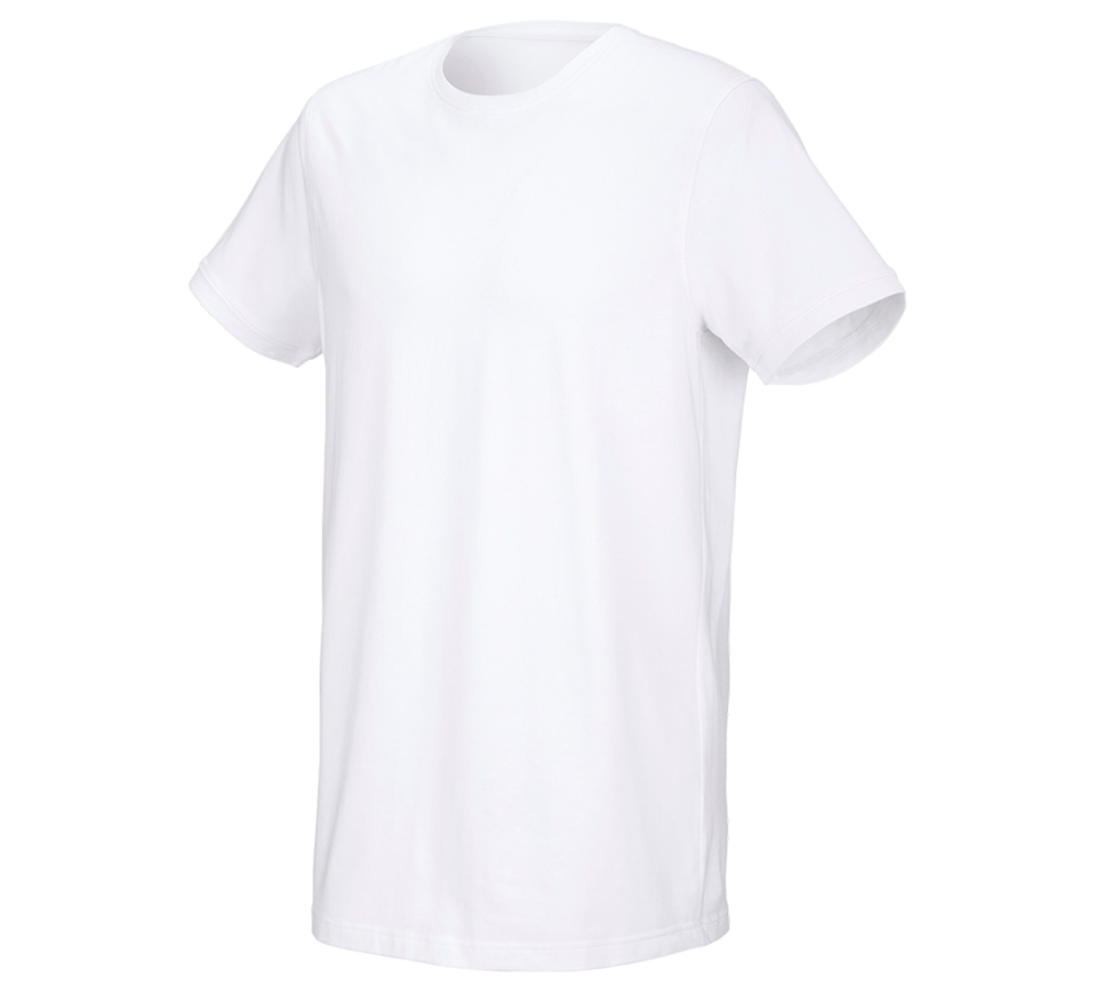 Koszulki | Pulower | Koszule: e.s. Koszulka cotton stretch, long fit + biały