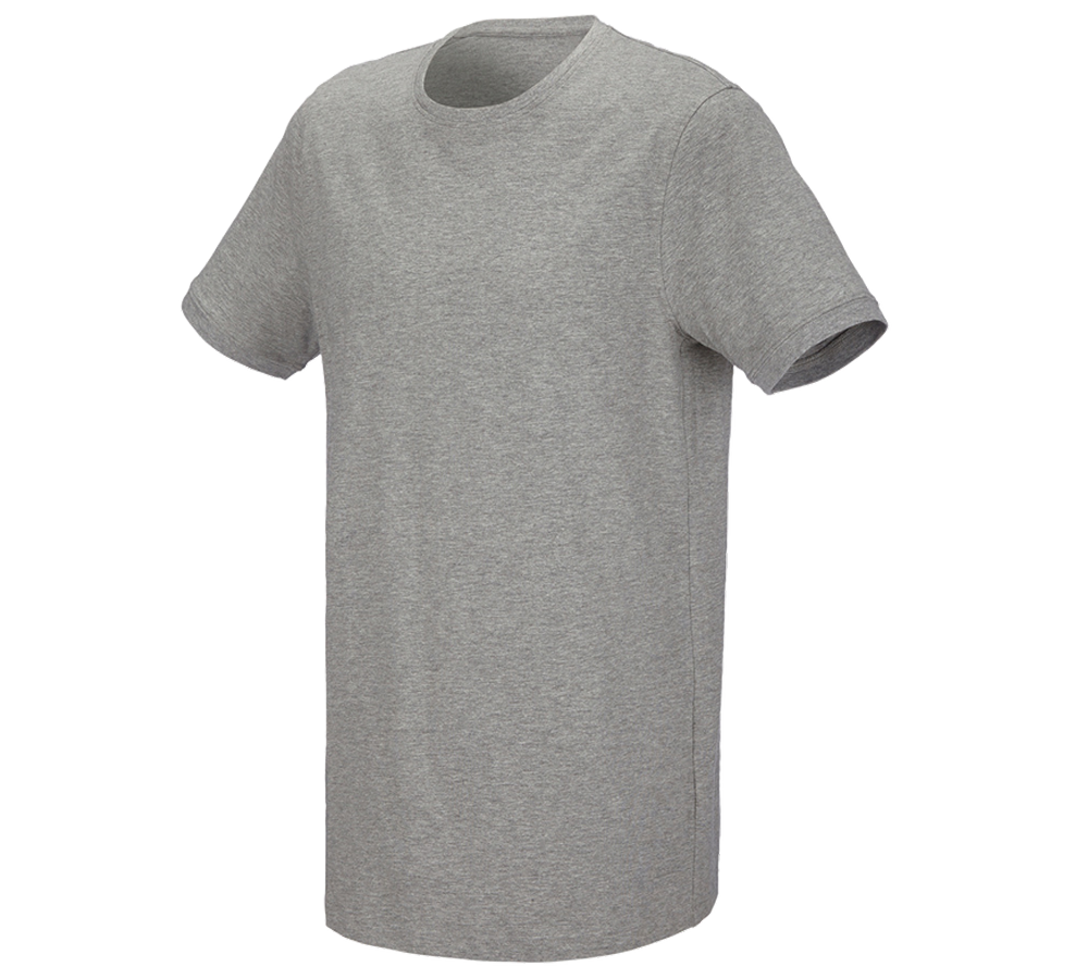 Koszulki | Pulower | Koszule: e.s. Koszulka cotton stretch, long fit + szary melanżowy