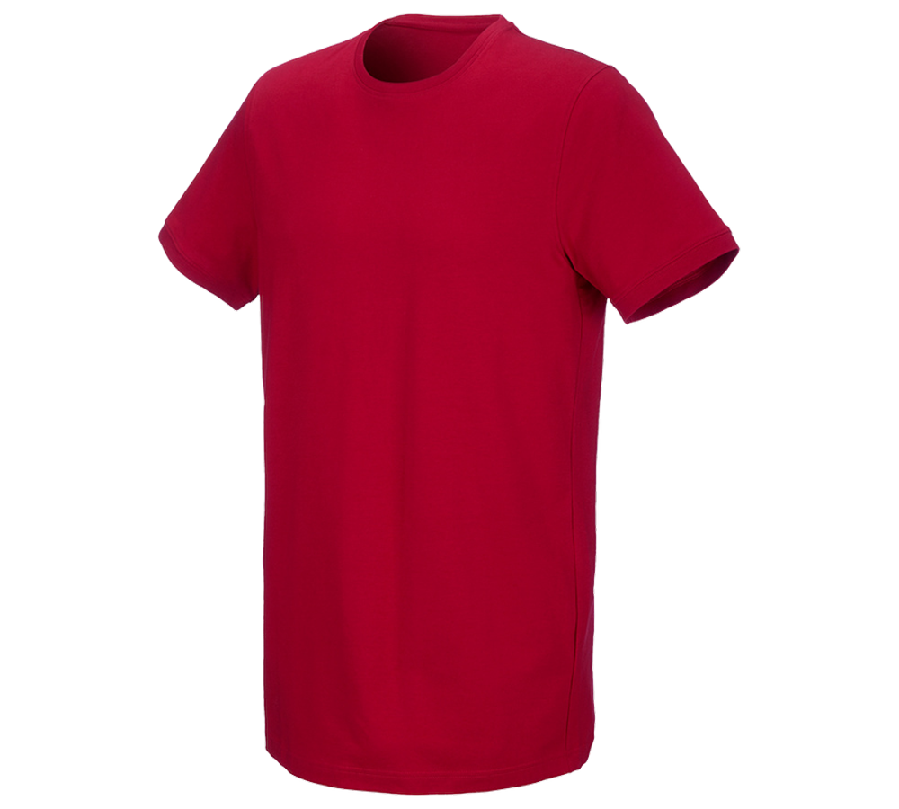 Koszulki | Pulower | Koszule: e.s. Koszulka cotton stretch, long fit + ognistoczerwony