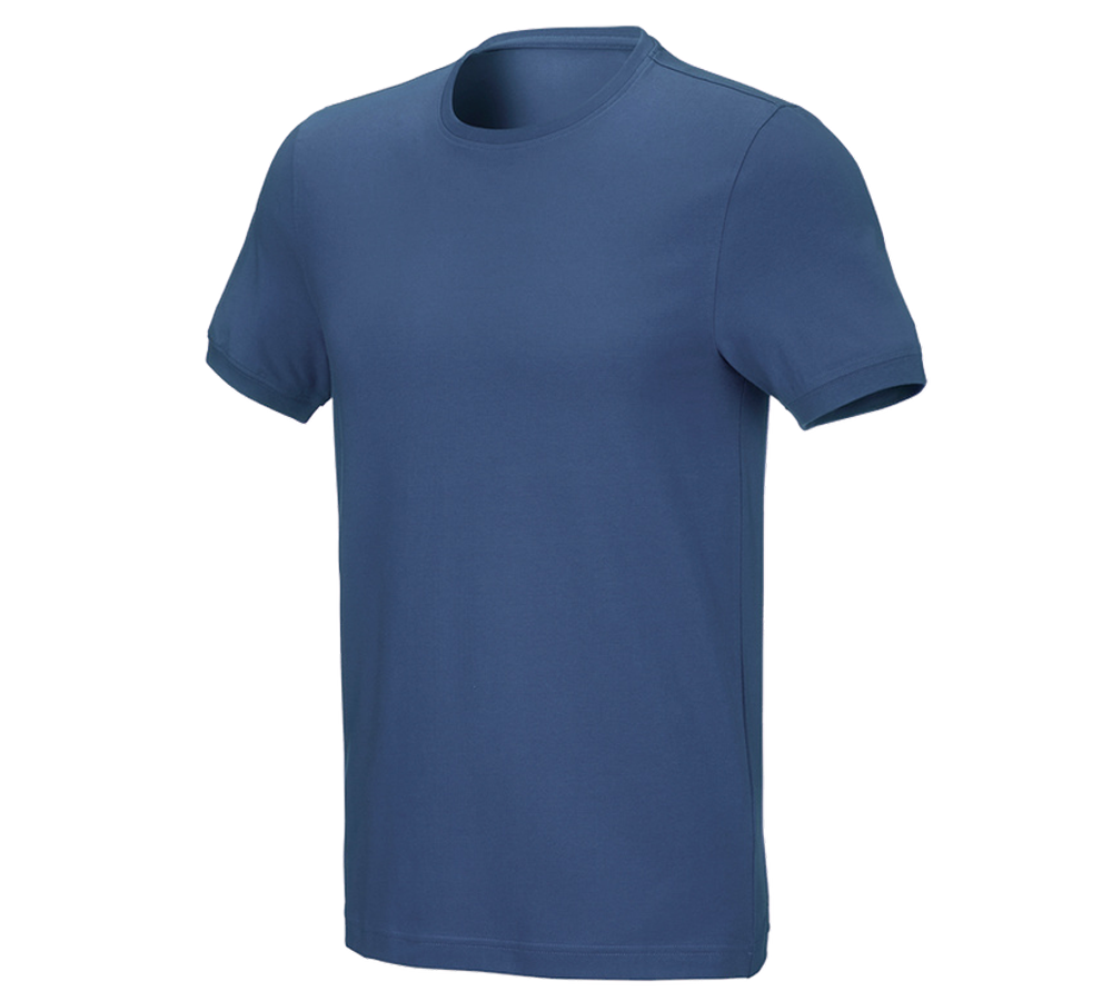 Koszulki | Pulower | Koszule: e.s. Koszulka cotton stretch, slim fit + kobaltowy