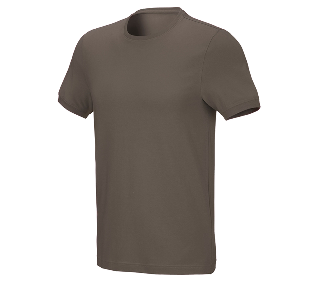 Koszulki | Pulower | Koszule: e.s. Koszulka cotton stretch, slim fit + kamienny