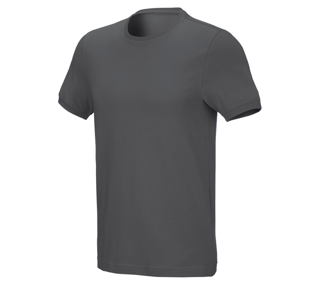 Koszulki | Pulower | Koszule: e.s. Koszulka cotton stretch, slim fit + antracytowy