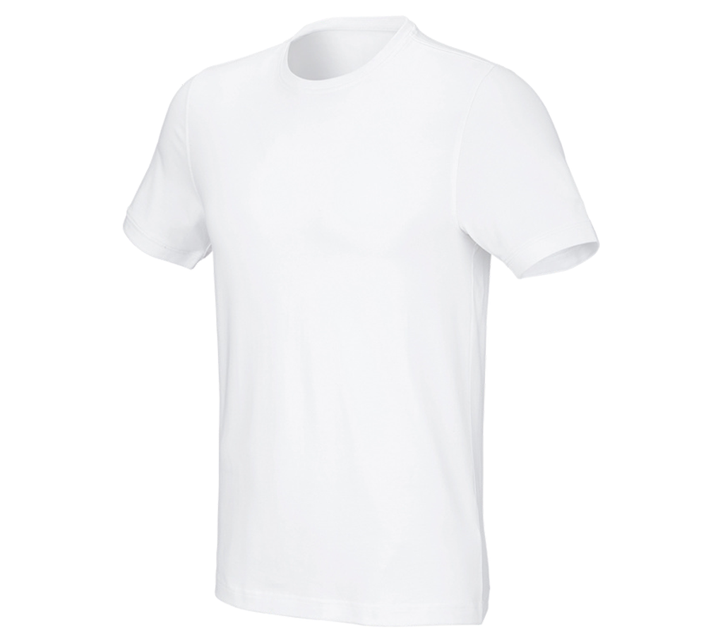 Koszulki | Pulower | Koszule: e.s. Koszulka cotton stretch, slim fit + biały