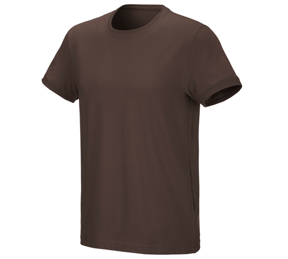 Koszulki | Pulower | Koszule: e.s. Koszulka cotton stretch + kasztanowy