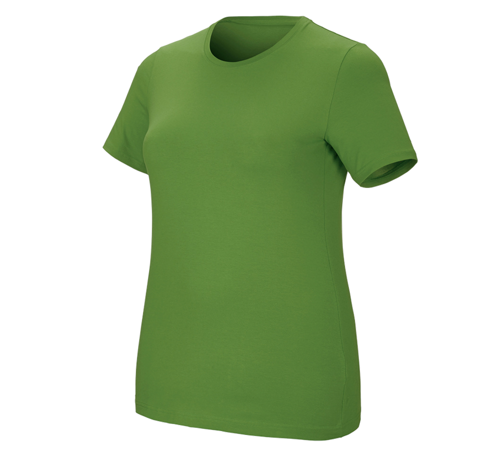 Tematy: e.s. Koszulka cotton stretch, damska, plus fit + zielony morski