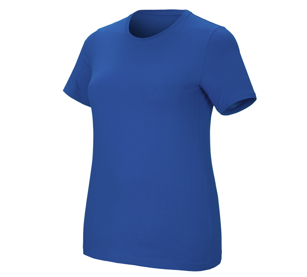 Tematy: e.s. Koszulka cotton stretch, damska, plus fit + niebieski chagall
