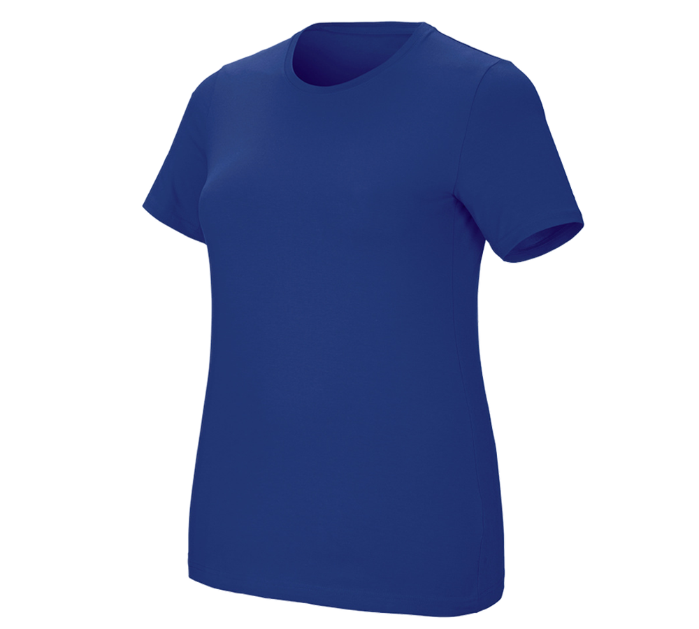 Koszulki | Pulower | Bluzki: e.s. Koszulka cotton stretch, damska, plus fit + chabrowy